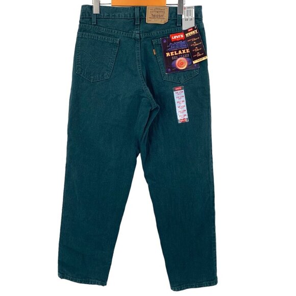 Levi’s Jeans 550 Husky Mens 33x28 Green Relaxed Fit  Made in USA Vintage 1996 - Picture 2 of 12